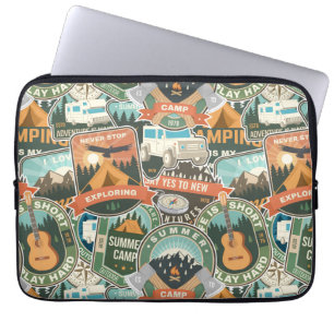 Vintage Travel Explorer-Muster Laptopschutzhülle