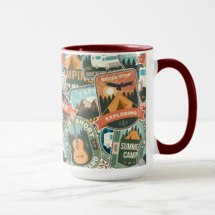 Vintage Travel Explorer-Muster Tasse