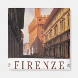 Vintage Travel, Firenze, Florenz, Palazzo Vecchio Magnet