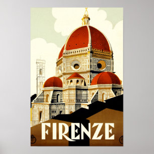 Vintage Travel Firenze Italien Print Poster