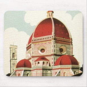 Vintage Travel Florence Firenze Italy Church Duomo Mousepad