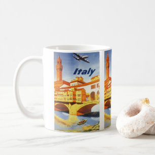 Vintage Travel Florenz Firenze Italien Brücke Flus Kaffeetasse