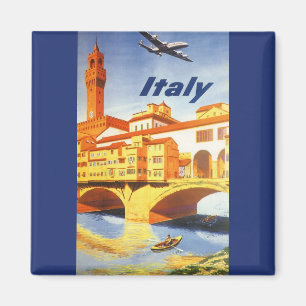 Vintage Travel Florenz Firenze Italien Brücke Flus Magnet