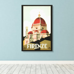Vintage Travel Florenz Florenz Florenz Italien Kir Leinwanddruck
