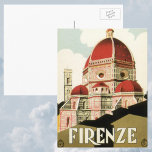 Vintage Travel Florenz Florenz Florenz Italien Kir Postkarte<br><div class="desc">Vintage Darstellung des europäischen Reiseplakats oder Gepäcklabels aus Florenz,  Italien mit der Cattedrale di Santa Maria del Fiore,  dem Florentiner Dom oder dem Florentiner Dom. Klassische italienische religiöse Architektur.</div>