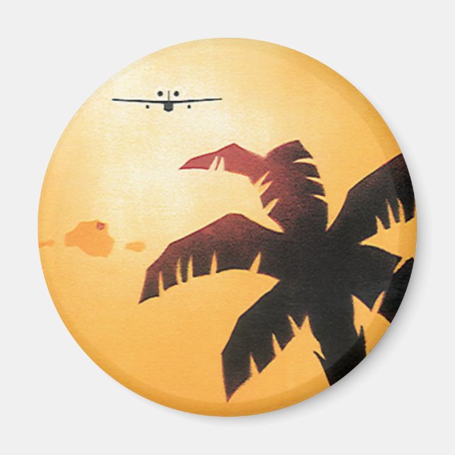 Vintage Travel, Flugzeug über Hawaii Magnet (Vorne)