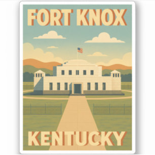 Vintage Travel Fort Knox Kentucky Retro Graphic Aufkleber