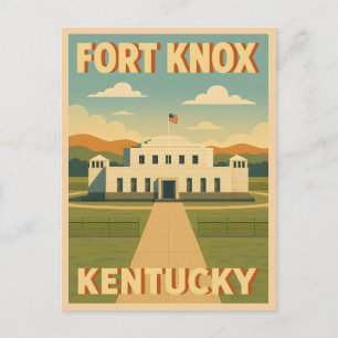Vintage Travel Fort Knox Kentucky Retro Graphic Postkarte
