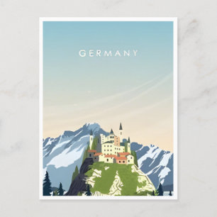 Vintage Travel Frankfurt Skyline Deutschland Vinta Postkarte