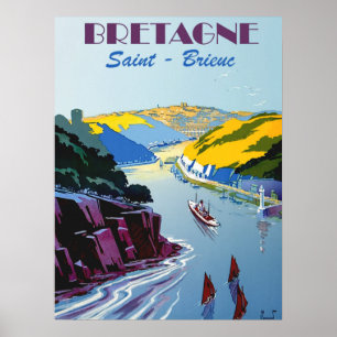 Vintage Travel Frankreich - Bretagne - Saint Brieu Poster