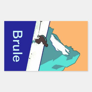 Vintage Travel Gepäck Sticker Bregel Mönche Skifah