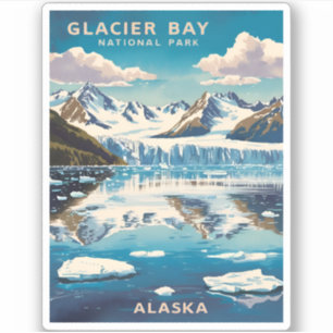 Vintage Travel Glacier Bay Nationalpark Alaska Aufkleber