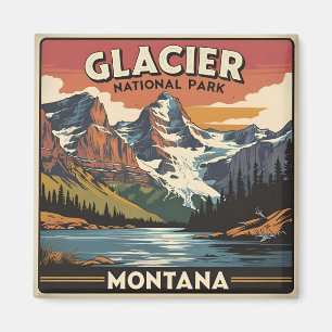 Vintage Travel Glacier Nationalpark Montana Magnet