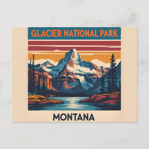 Vintage Travel Glacier Nationalpark Montana Postkarte