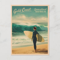 Vintage Travel Gold Coast Australia Retro Landscha