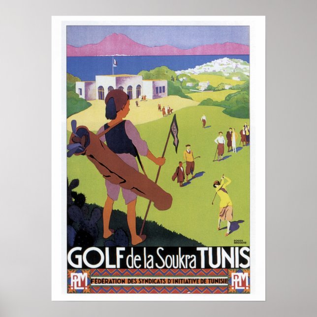 Vintage travel Golf de La Soukra Tunis Poster (Vorne)