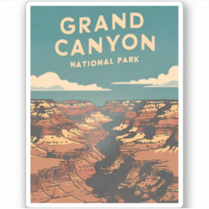 Vintage Travel Grand Canyon Retro Landschaftlich Aufkleber
