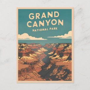 Vintage Travel Grand Canyon Retro Landschaftlich Postkarte