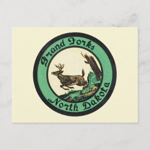 Vintage Travel, Grand Forks, North Dakota Postkarte