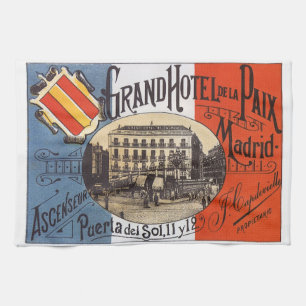 Vintage Travel, Grand Hotel Paix, Madrid, Spanien Geschirrtuch