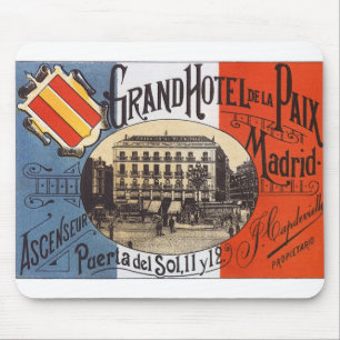 Vintage Travel, Grand Hotel Paix, Madrid, Spanien Mousepad