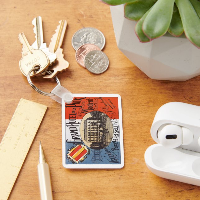 Vintage Travel, Grand Hotel Paix, Madrid, Spanien Schlüsselanhänger (Schreibtisch)