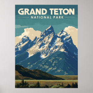 Vintage Travel Grand Teton Nationalpark Poster