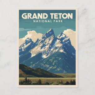 Vintage Travel Grand Teton Nationalpark Postkarte