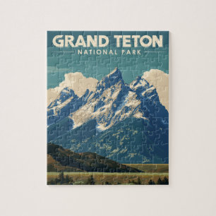 Vintage Travel Grand Teton Nationalpark Puzzle