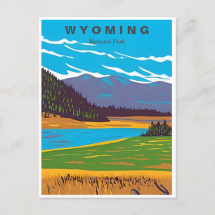 Vintage travel Grand Teton Nationalpark Wyoming Postkarte