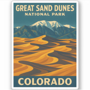 Vintage Travel Great Sand Dunes National Park Aufkleber