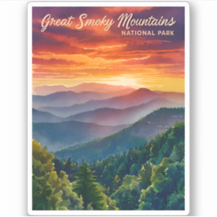 Vintage Travel Great Smoky Mountains Nationalpark Aufkleber