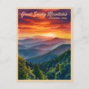 Vintage Travel Great Smoky Mountains Nationalpark Postkarte