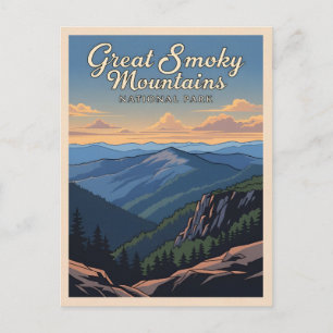 Vintage Travel Great Smoky Mountains Nationalpark Postkarte