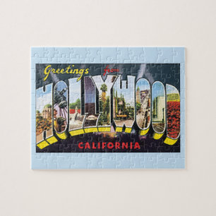 Vintage Travel Greetings from Hollywood California Puzzle