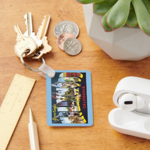 Vintage Travel Greetings from Hollywood California Schlüsselanhänger