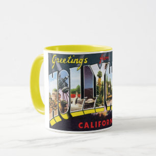 Vintage Travel Greetings from Hollywood California Tasse