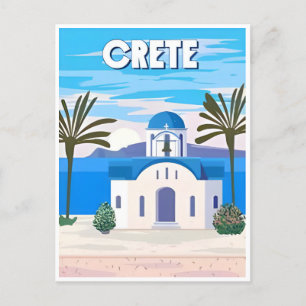 Vintage Travel Griechenland Santorini Athen Kreta Postkarte