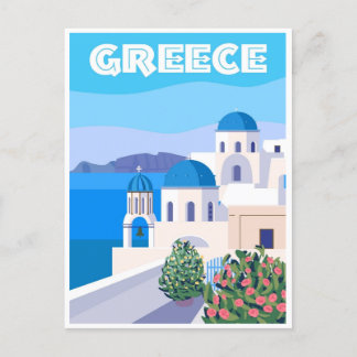 Vintage Travel Griechenland Santorini Athen Kreta  Postkarte