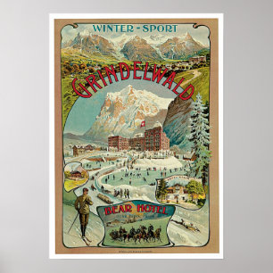 Vintage Travel Grindelwald,Switzerland Poster