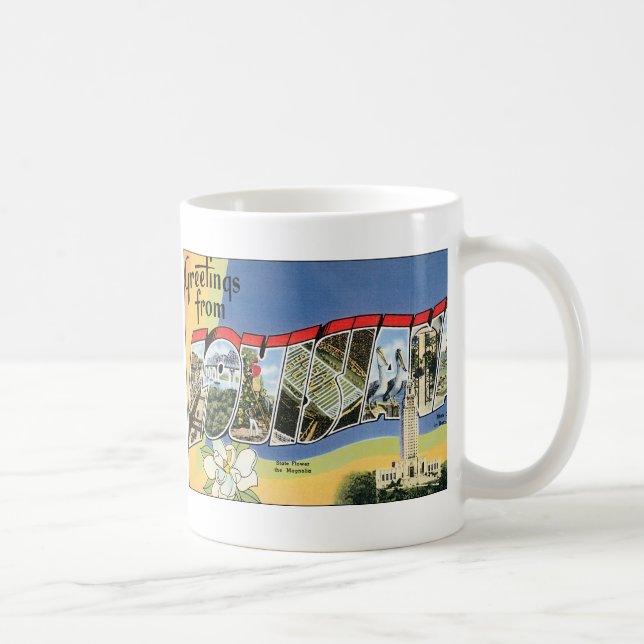 Vintage Travel, Gruß aus Louisiana Golf Kaffeetasse (Rechts)