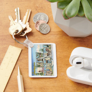 Vintage Travel, Grüße aus New Hampshire Schlüsselanhänger