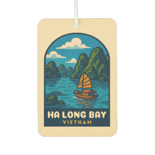 Vintage Travel Ha Long Bay Vietnam Retro Landschaf Autolufterfrischer