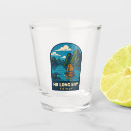 Vintage Travel Ha Long Bay Vietnam Retro Landschaf Schnapsglas