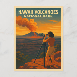 Vintage Travel Hawaii Volcanoes Nationalpark Postkarte