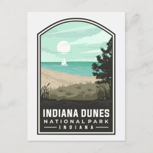Vintage Travel Indiana Dunes Nationalpark Postkarte