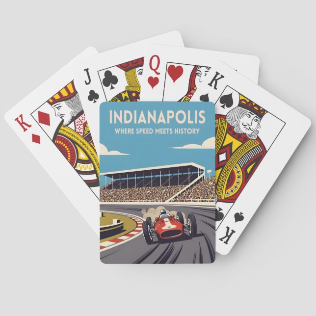 Vintage Travel Indianapolis Indiana Retro Racing Spielkarten (Rückseite)