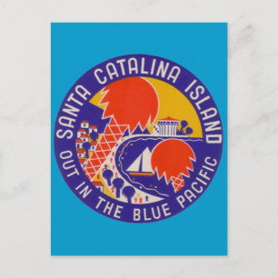 Vintage Travel - Insel Santa Catalina Postkarte