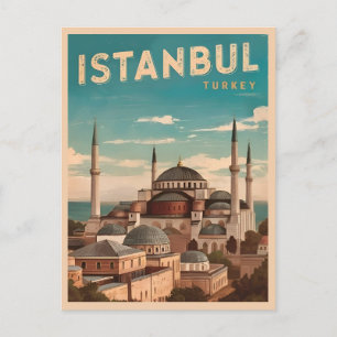 Vintage Travel Istanbul Türkei Retro Landschaftlic Postkarte