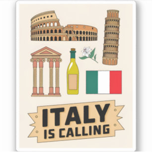 Vintage Travel Italien Icona Staatssymbole Retro Aufkleber